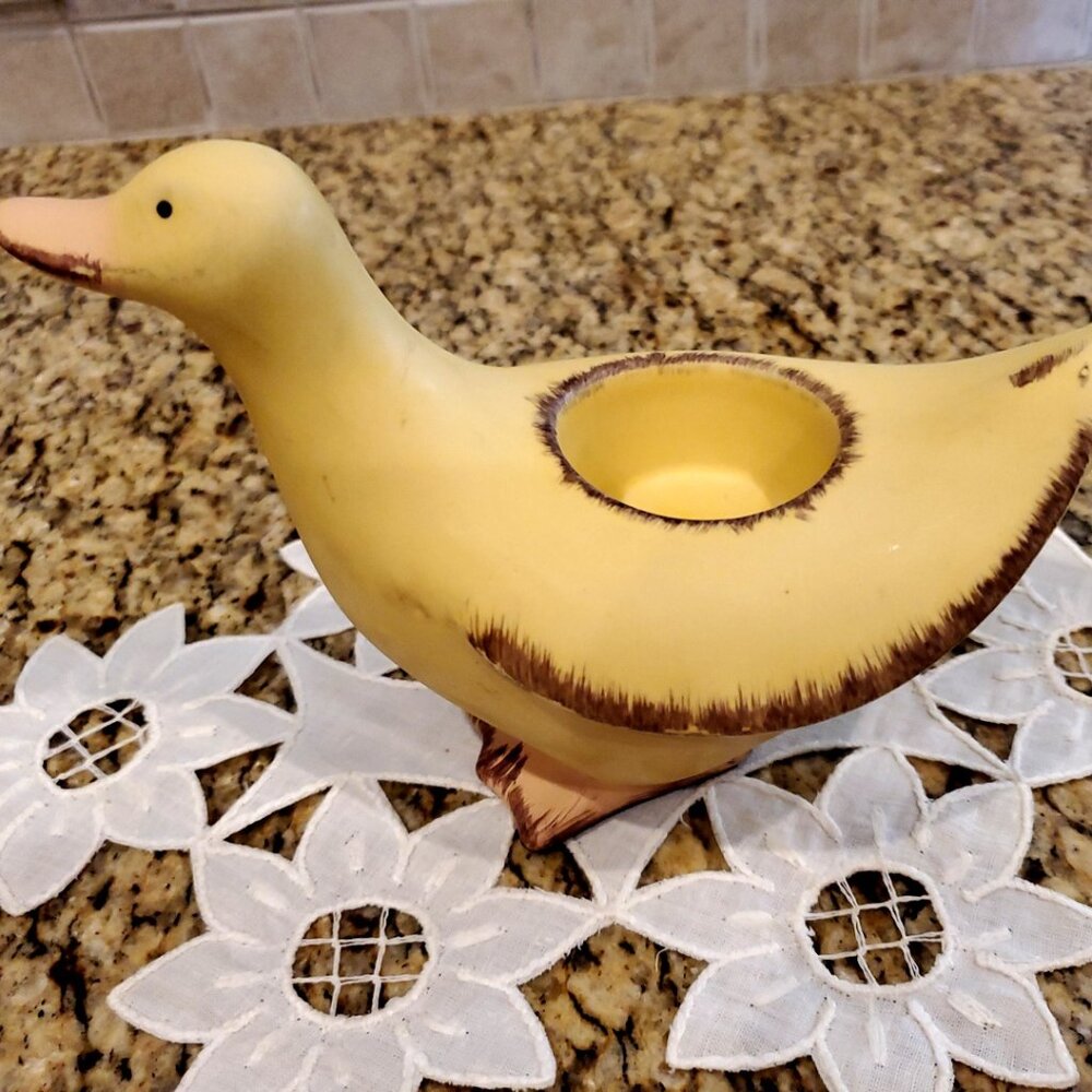 Party Lite Yellow Duck Ducky Votive Candle Holder Rustic Farmhouse Decor